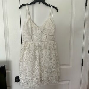 Aqua White Lace Dress